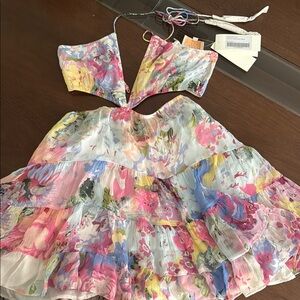 Floral Multicolor Cutout Dress